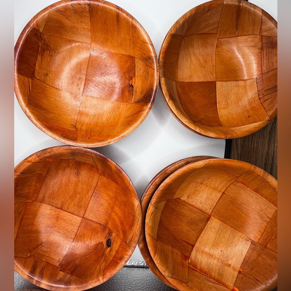 Elegant Wooden Dining Bowls minimalist style 12 pieces